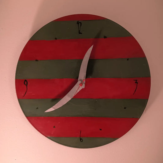 Time To Wake Up Nightmare On Elm Street Inspired Wall Clock Upcycled Record