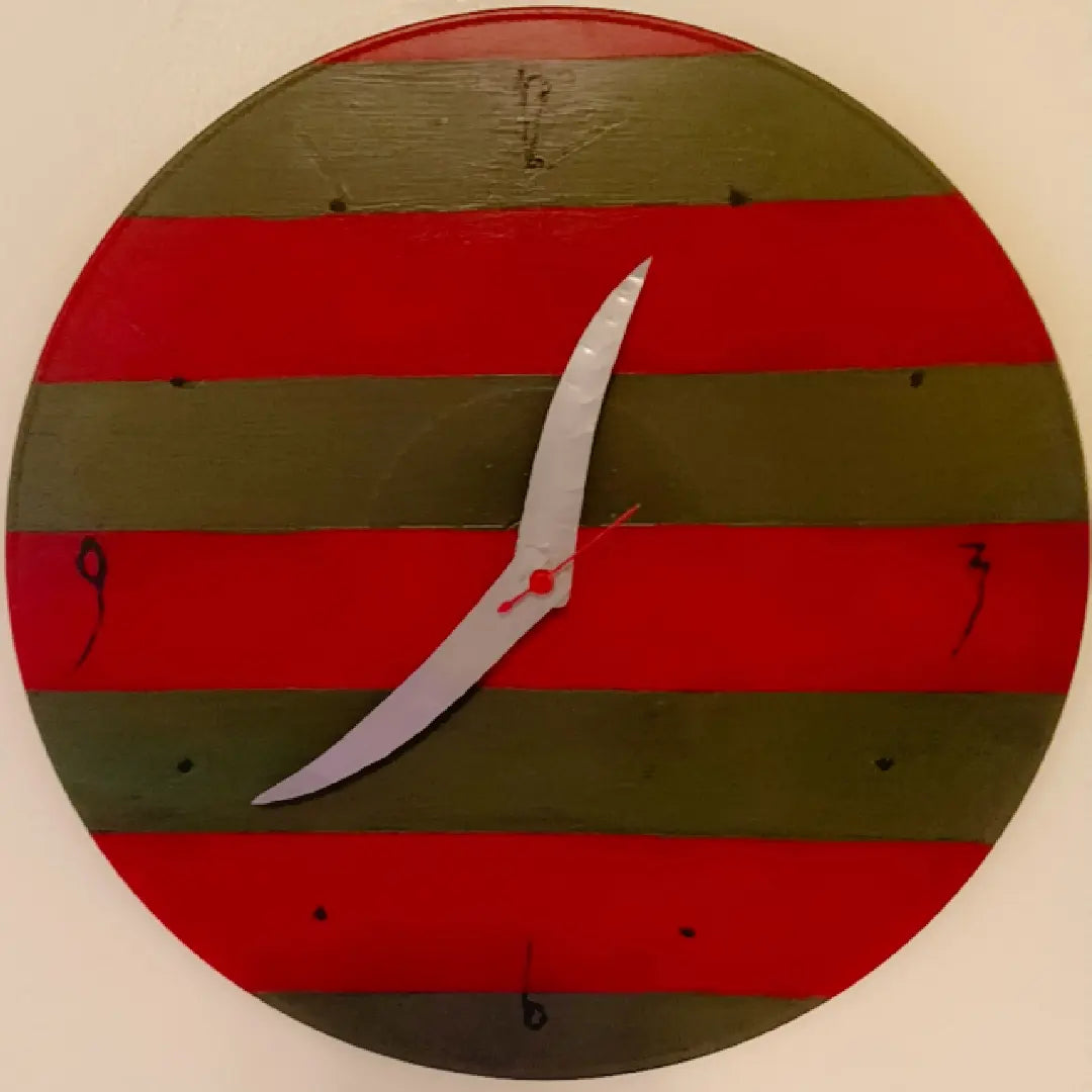 Time To Wake Up Nightmare On Elm Street Inspired Wall Clock Upcycled Record