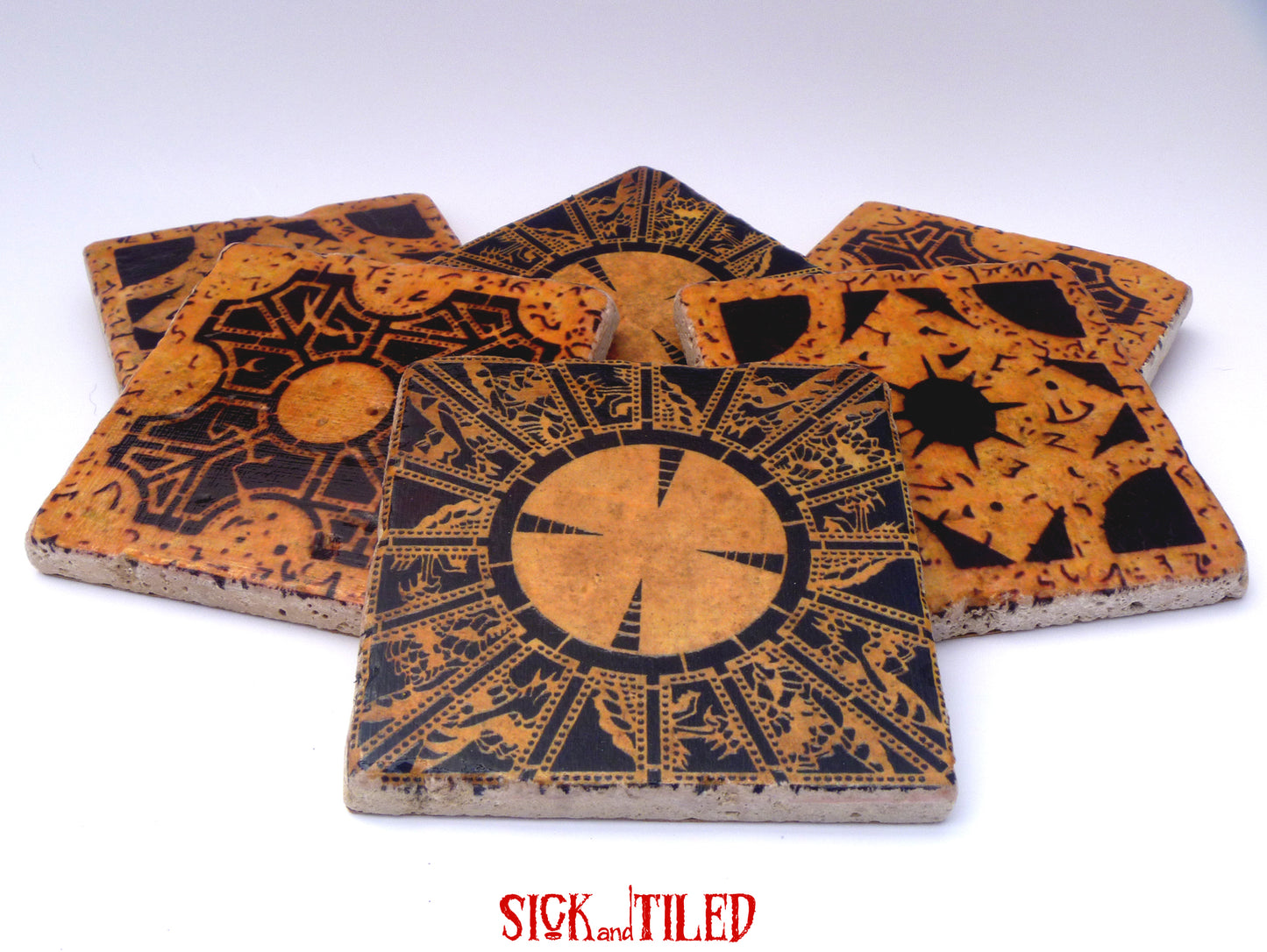 The Lament Configuration Hellraiser Tumbled Stone 6 Piece Drink Coaster Set