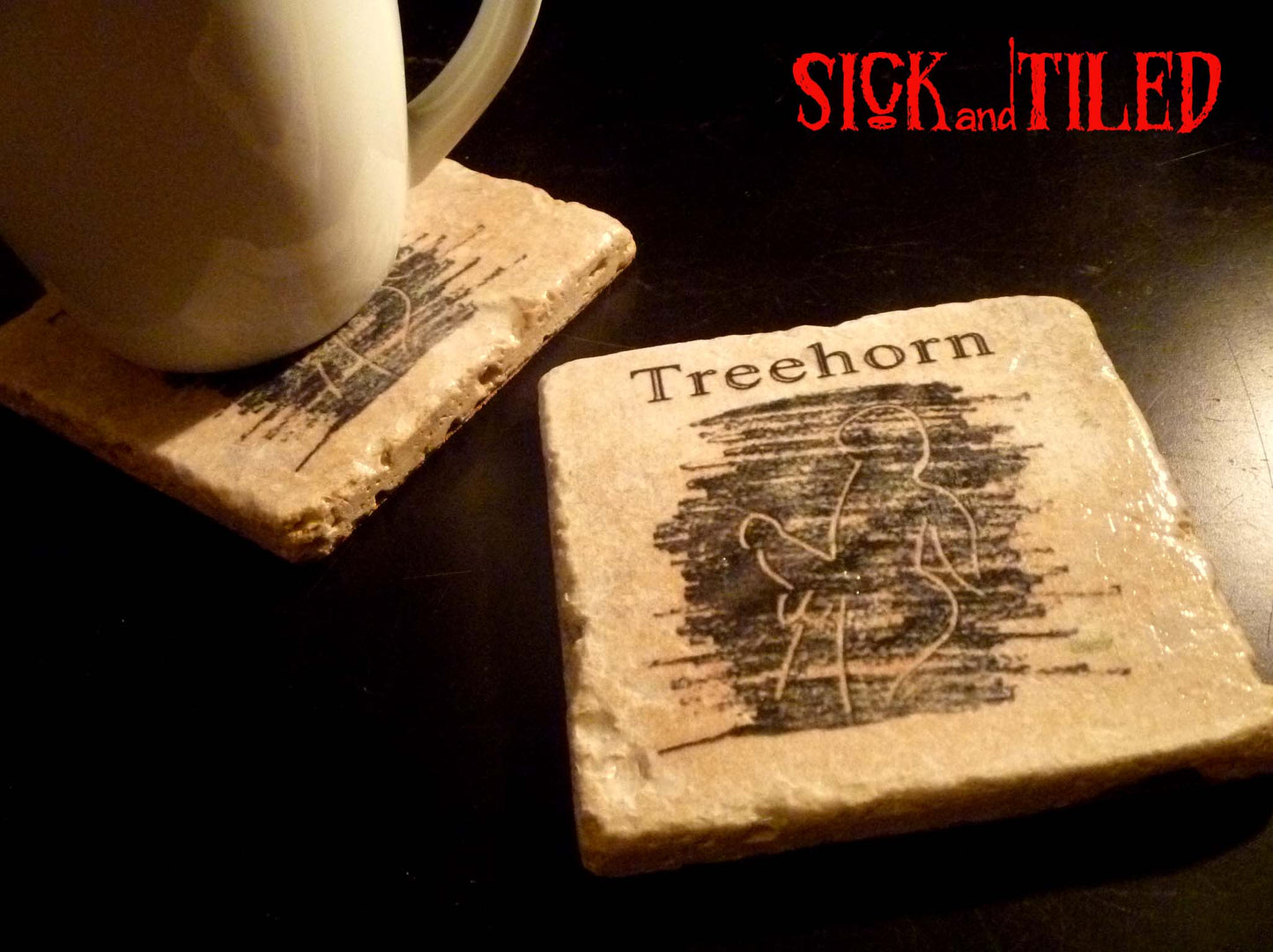 Big LEBOWSKI Treehorn Tumbled Marble Coaster Single NSFW