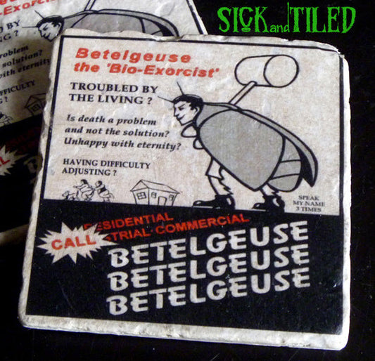 Bio-Exorcist Betelguese Tumbled Marble Drink Coaster Single Beetejuice