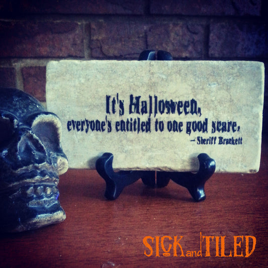 It's Halloween Handmade Quote Plaque 70s Horror HALLOWEEN